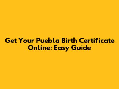 Get Your Puebla Birth Certificate Online: Easy Guide