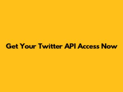 Get Your Twitter API Access Now