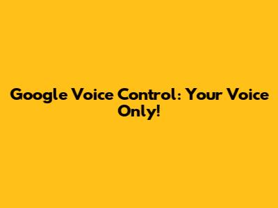 Google Voice Control: Your Voice Only!