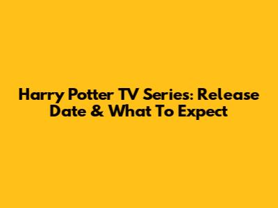 Harry Potter TV Series: Release Date & What To Expect