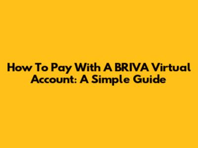 How To Pay With A BRIVA Virtual Account: A Simple Guide