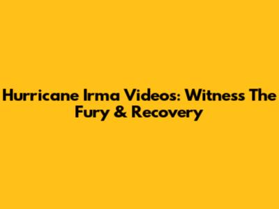 Hurricane Irma Videos: Witness The Fury & Recovery