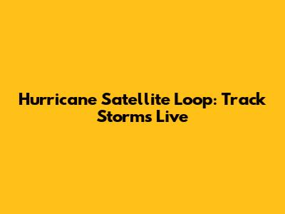 Hurricane Satellite Loop: Track Storms Live