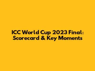 ICC World Cup 2023 Final: Scorecard & Key Moments