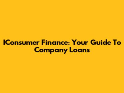 IConsumer Finance: Your Guide To Company Loans