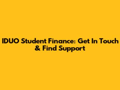 IDUO Student Finance: Get In Touch & Find Support