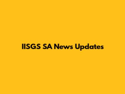 IISGS SA News Updates