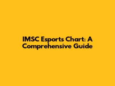 IMSC Esports Chart: A Comprehensive Guide