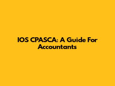 IOS CPASCA: A Guide For Accountants