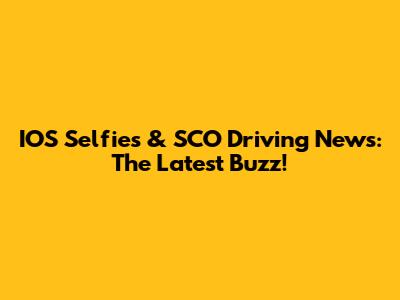 IOS Selfies & SCO Driving News: The Latest Buzz!