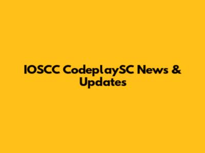 IOSCC CodeplaySC News & Updates