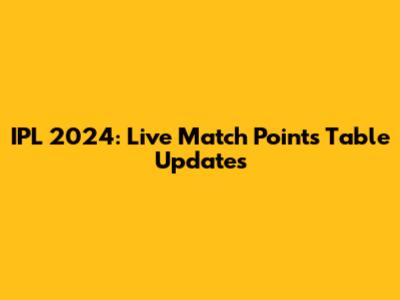 IPL 2024: Live Match Points Table Updates
