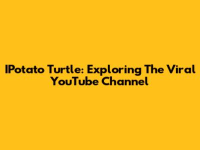IPotato Turtle: Exploring The Viral YouTube Channel