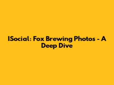 ISocial: Fox Brewing Photos - A Deep Dive