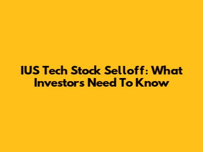 IUS Tech Stock Selloff: What Investors Need To Know