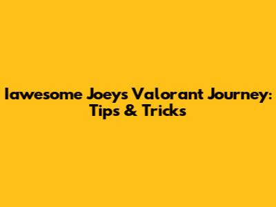 Iawesome Joey's Valorant Journey: Tips & Tricks