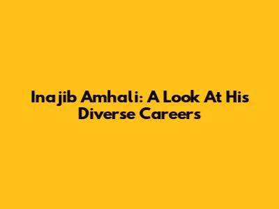 Inajib Amhali: A Look At His Diverse Careers