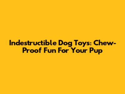 Indestructible Dog Toys: Chew-Proof Fun For Your Pup