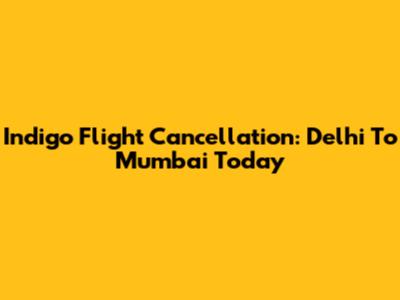 Indigo Flight Cancellation: Delhi To Mumbai Today