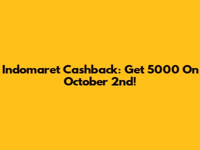 Indomaret Cashback: Get 5000 On October 2nd!