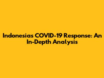 Indonesia's COVID-19 Response: An In-Depth Analysis