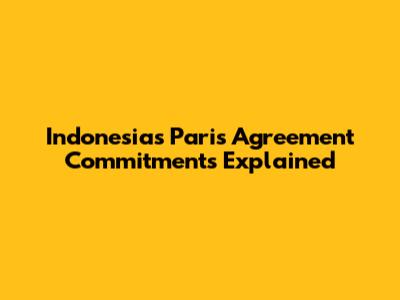 Indonesia's Paris Agreement Commitments Explained