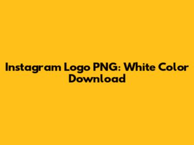 Instagram Logo PNG: White Color Download