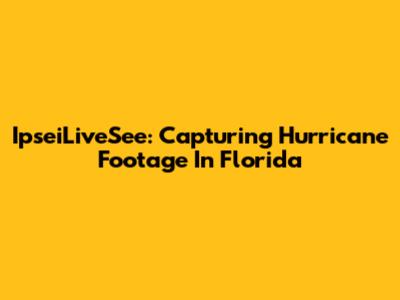 IpseiLiveSee: Capturing Hurricane Footage In Florida