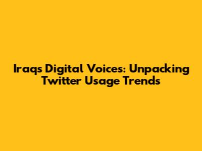 Iraq's Digital Voices: Unpacking Twitter Usage Trends