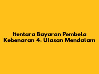 Itentara Bayaran Pembela Kebenaran 4: Ulasan Mendalam