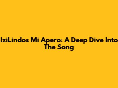 IziLindo's Mi Apero: A Deep Dive Into The Song