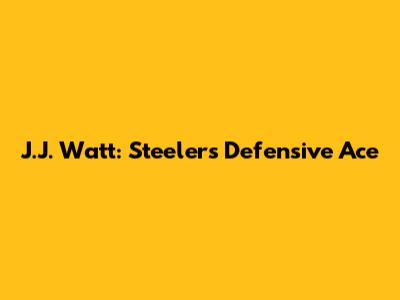 J.J. Watt: Steelers' Defensive Ace