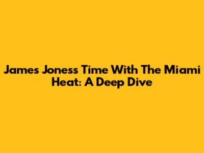 James Jones's Time With The Miami Heat: A Deep Dive
