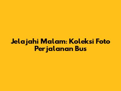 Jelajahi Malam: Koleksi Foto Perjalanan Bus