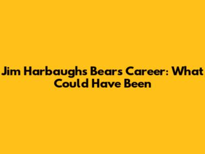 Jim Harbaugh's Bears Career: What Could Have Been