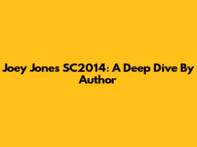 Joey Jones SC2014: A Deep Dive By Author