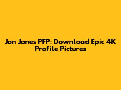 Jon Jones PFP: Download Epic 4K Profile Pictures