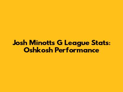 Josh Minott's G League Stats: Oshkosh Performance