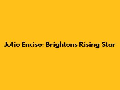 Julio Enciso: Brighton's Rising Star