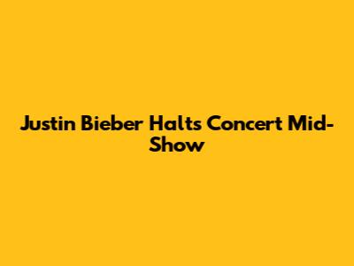 Justin Bieber Halts Concert Mid-Show