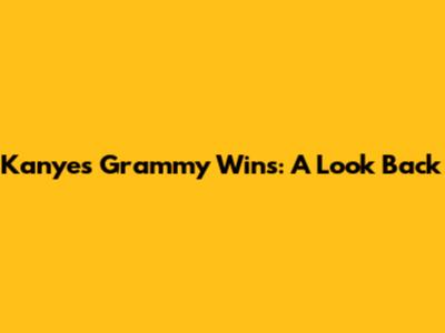 Kanye's Grammy Wins: A Look Back