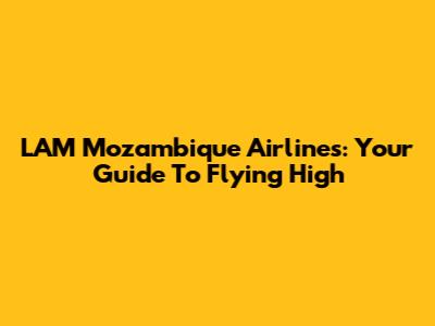 LAM Mozambique Airlines: Your Guide To Flying High