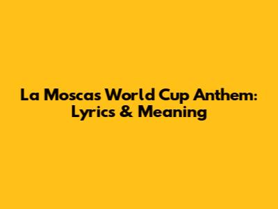 La Mosca's World Cup Anthem: Lyrics & Meaning