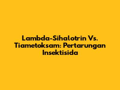 Lambda-Sihalotrin Vs. Tiametoksam: Pertarungan Insektisida