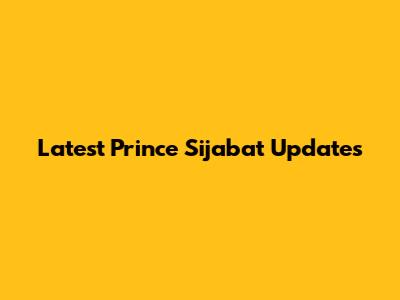 Latest Prince Sijabat Updates