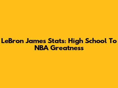 LeBron James Stats: High School To NBA Greatness