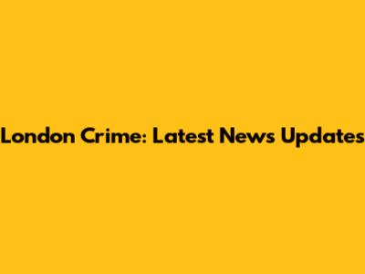London Crime: Latest News Updates