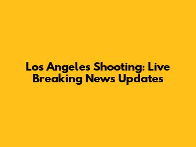 Los Angeles Shooting: Live Breaking News Updates