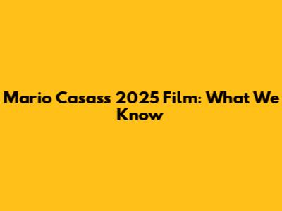 Mario Casas's 2025 Film: What We Know