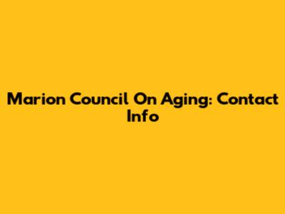 Marion Council On Aging: Contact Info